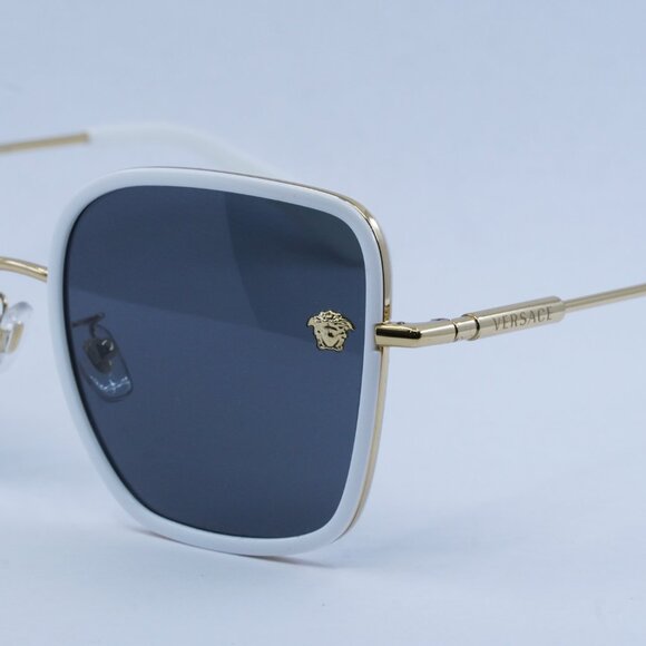 🕶️ New Versace VE2247D 147187 Sunglasses - White Gold Frame - Picture 3 of 11